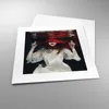 Poster - Poster ohne Rahmen - Mädchen Rot Hut - 30x30 cm - Produktbild-Vorschau 3