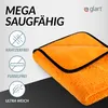 A close-up of an orange microfiber towel with informational icons and text. Anteprima dell’immagine prodotto