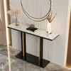 A console table with marble top and metal frame, decorated with vases and a book. Podgląd zdjęcia produktu