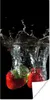 MuchoWow® Poster Erdbeeren - Obst - Wasser - Schwarz - Rot Produktbild-Vorschau 1