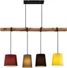 Lindby Hängeleuchte Moskau , bunt, Textil, Holz, E27, 116 Produktbild-Vorschau 1