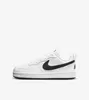 A white Nike Court Borough Low Recraft sneaker with a black Nike swoosh logo is shown against a white background. Náhľad obrázku produktu