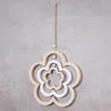 Deko Blume Mobile H35cm Windspiel MDF Holz Natur Weiß Produktbild-Vorschau 2