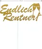 Oblique Unique Endlich Rentner Torten Topper Glitzernd gold Produktbild-Vorschau 2