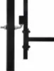 A close-up view of a black metal garden gate hinge mechanism. Náhľad obrázku produktu