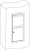 A line drawing of a black parcel box mounted on a wall. Náhled obrázku produktu