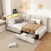 INONEFT čalúnená posteľ 90 × 200 cm, posteľ v tvare "L", Náhľad obrázku produktu 2