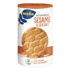 A cylindrical package of Wasa Delicate Rounds Sesame & Sea Salt crackers. Produktbild-Vorschau