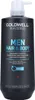 A black bottle of Goldwell Dualsenses Men Hair & Body Shampoo with a white pump dispenser. Produktbild-Vorschau