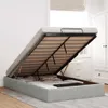 vidaXL Ottoman-Bett ohne Matratze Hellgrau 120x200 cm Samt Produktbild-Vorschau 2