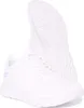 A pair of white Skechers Bobs Sport Squad Chaos sneakers are shown against a white background. One shoe is upright, showing the laces and side profile, while the other is placed behind it, showing its sole. Anteprima dell’immagine prodotto