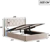 Letto imbottito 140x190 cm con rete idraulica, LED e rete a Anteprima dell’immagine prodotto 4