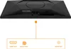 The back of a black monitor is shown, with a diagram below illustrating its ports. Náhľad obrázku produktu