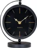 Tischuhr H20cm Schwarz Gold Metall Vintage Retro Metalluhr Produktbild-Vorschau 1