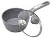 A gray pot with a glass lid and a gray handle, shown from a slightly elevated side angle on a white background. Produktbild-Vorschau