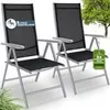 2x Chaises de jardin à dossier haut argent aluminium Voir les images du produit 3