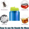 A collage of images showcasing the features of a blue beverage can lid with a green cap. Produktbild-Vorschau