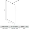 A technical drawing of a shower screen with dimensions and specifications. Anteprima dell’immagine prodotto