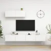 vidaXL TV skrinky 3 ks. Biely odvodený drevený výrobok Náhľad obrázku produktu 2