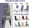 Jídelna Stretch židle kryty XL Elastické vysoké zadní židle Náhled obrázku produktu 5