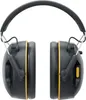 A pair of black and yellow headphones on a white background. Produktbild-Vorschau