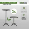 2x Stehtisch 2in1 Bistrotisch Alu klappbar höhenverstellbar Produktbild-Vorschau 2