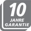 A gray square with rounded corners containing the text "10 JAHRE GARANTIE" in white. Voir les images du produit