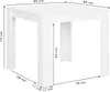 A white table with dimensions indicated by text and lines. Anteprima dell’immagine prodotto