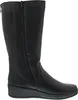 A black leather boot shown from the side against a white background. Podgląd zdjęcia produktu