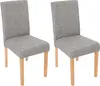 Jídelní židle Litta šedá látka (SET 2 ks) - Světle hnědá Náhled obrázku produktu 1