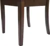 The image shows the lower portion of four dark brown wooden chair legs against a white background. Voir les images du produit