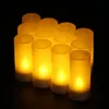 12ks / sada LED svíček osvětlených žlutým světlem s matnou Náhled obrázku produktu 2