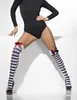 Overknees-Strümpfe Poker mit Schleifen gestreift Produktbild-Vorschau 3