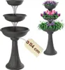 Blumenständer mit 3 Schalen Pflanzturm Pflanzsäule Grau Produktbild-Vorschau 1