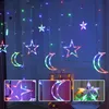 LED Stern Mond Lichtervorhang 3,5m Bunt Lichterkette 8 Produktbild-Vorschau 2