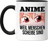 Anime Weil Menschen Scheiße Sind Tasse Schwarz Geschenkidee Produktbild-Vorschau 1