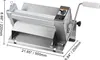 A stainless steel manual dough roller with dimensions indicated by measurement lines. Anteprima dell’immagine prodotto