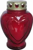 Grablampe Herz "Charles" H 17,5 cm, rot Produktbild-Vorschau 2