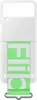 A white phone case with a green strap attached. Produktbild-Vorschau