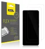 A product package for screen protectors is shown next to a smartphone with screen protectors applied. Podgląd zdjęcia produktu