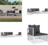vidaXL 5 tlg. Garten Lounge Set mit Kissen Weiß Stahl - Produktbild-Vorschau 1