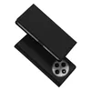 A black phone case is shown from a top-down angle, with the phone inside the case visible. Produktbild-Vorschau