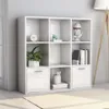 vidaXL Regál na knihy s vysokým leskom biely 98x30x98 cm Náhľad obrázku produktu 2