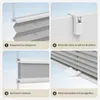 A collage of four images showcasing the features of a pleated blind. Produktbild-Vorschau