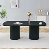 STILVORA Eettafel, ovaal, keukentafel met een kolomvoet met Productafbeelding-voorbeeld 2