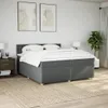 vidaXL Boxspringbett mit Matratze Dunkelgrau 200x200 cm Produktbild-Vorschau 4