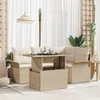 vidaXL Gartensofa-set 5 stk. Beige Poly-Rattan Produktbild-Vorschau 2