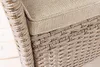 A close-up view of the woven texture of a garden bench cushion and its frame. Produktbild-Vorschau