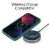 A green iPhone case is shown wirelessly charging on a charging pad. Produktbild-Vorschau