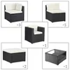 A collage of different furniture pieces from a set, including corner sofas, armchairs, ottomans, and a coffee table, with quantity indicators. Produktbild-Vorschau